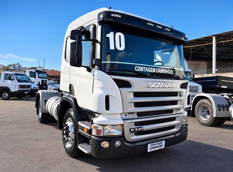 Caminhão Scania P340 2010 4x2 Toco 262.000 km com Ar-Condicionado branco — Contagem Caminhões